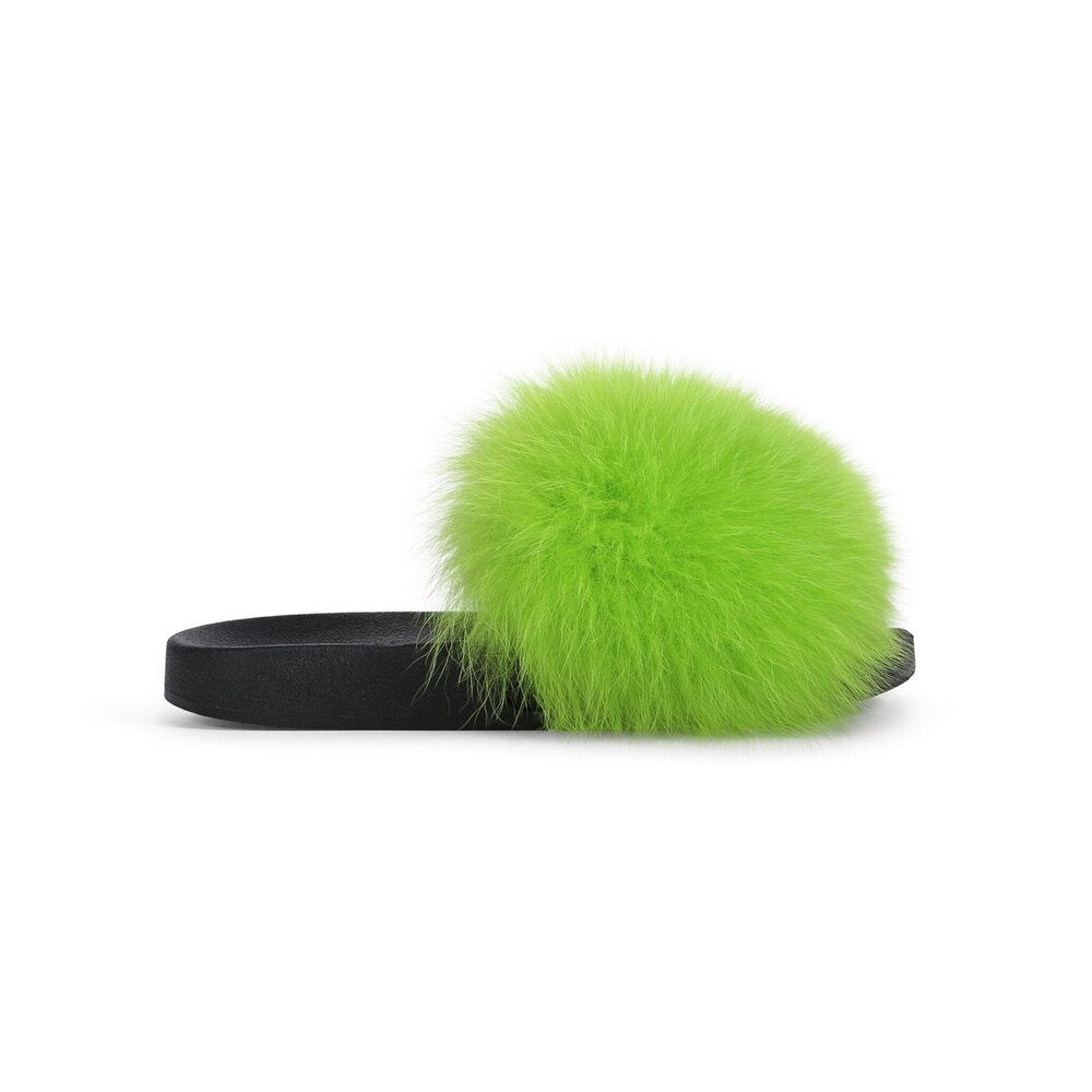 Lime Green Fur Slide