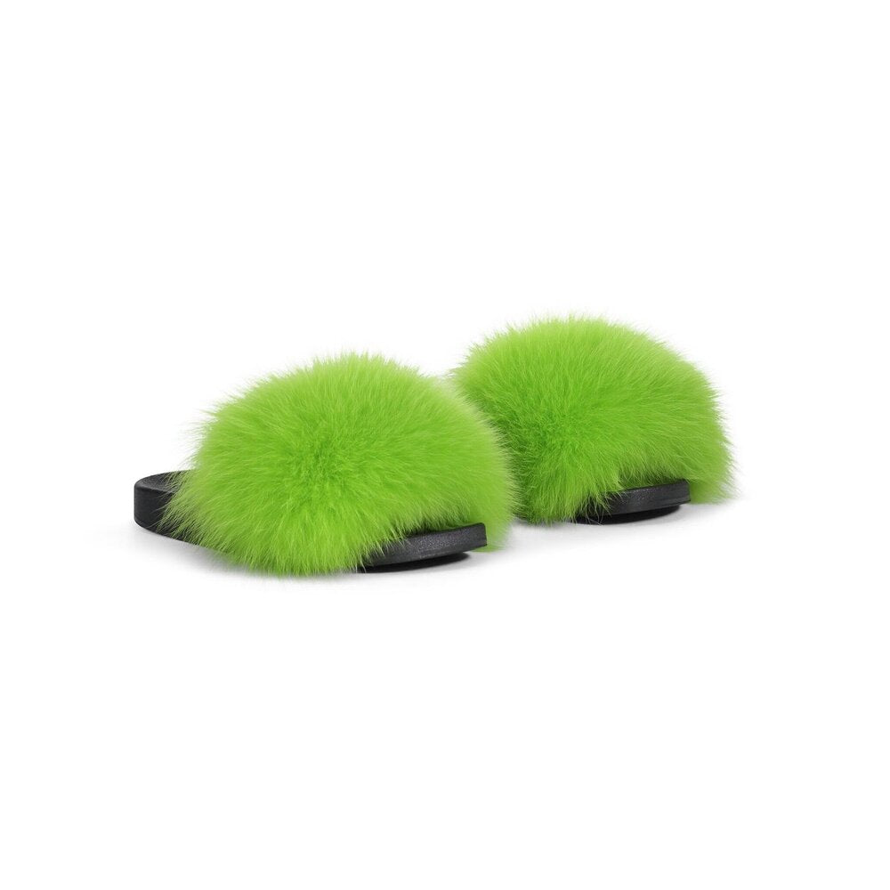 Lime Green Fur Slide